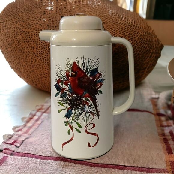 Lenox Winter Greetings Thermal Carafe Pitcher Insulated Cardinal Christmas Snow. - Picture 13 of 16